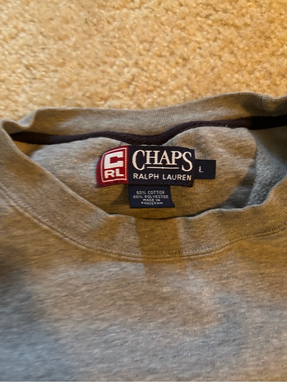 Chaps Ralph Lauren Grey Crewneck T-Shirt